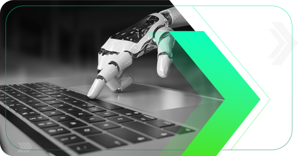 a mão de um robô representando a ideia da inteligência artificial no mundo digital