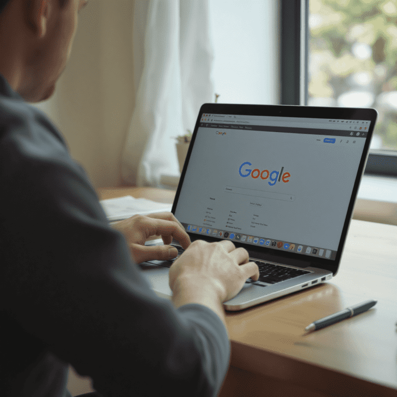 homem pesquisando no google após as atualizações de algoritmo