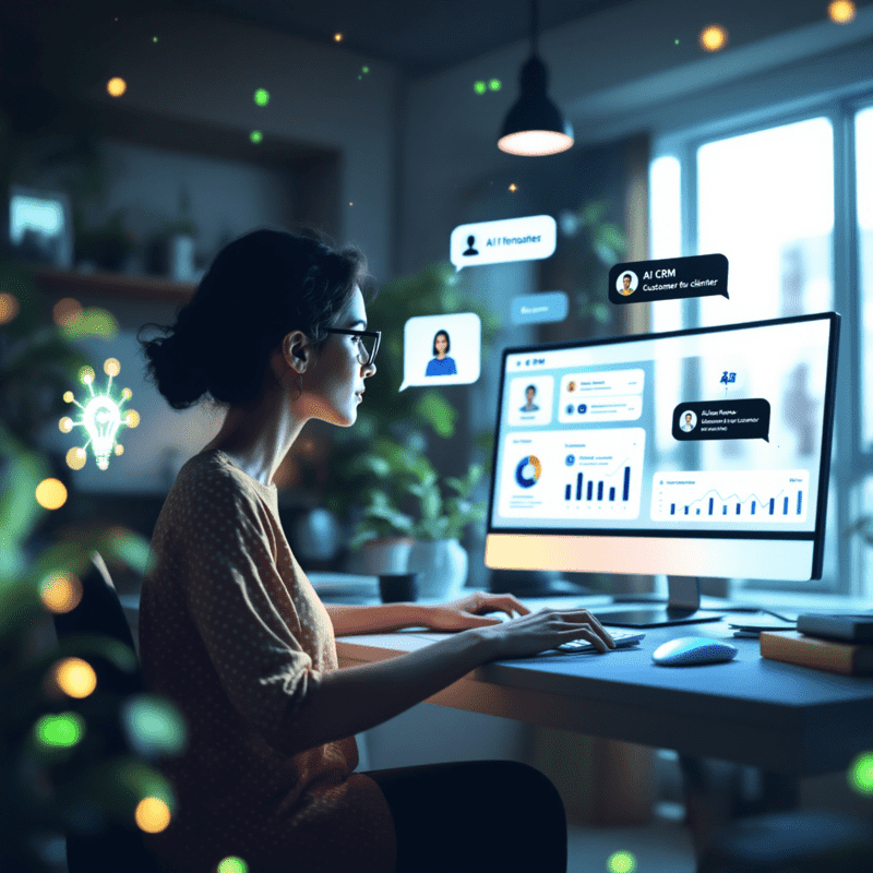 pessoa utilizando o CRM 