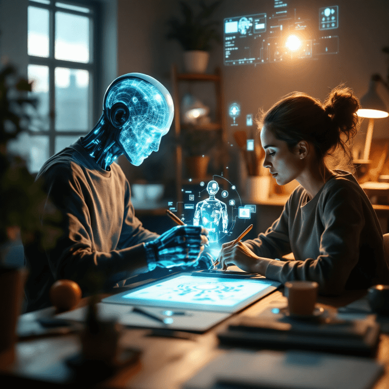 combinação de IA e humanos no processo criativo