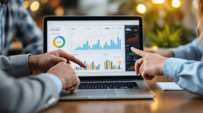 O Papel do Engajamento Real no SEO Atual 13 metricas de engajamento real sendo analisadas em um notebook